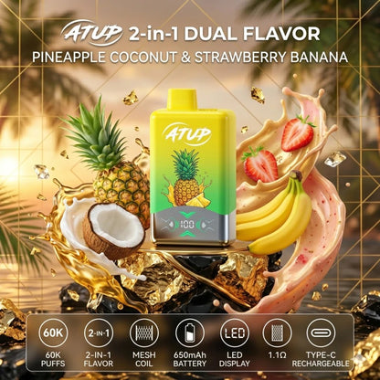 ATUP 2 In 1 60K Zaciągnięć | Jednorazowy Waporyzator | ⭐️Stężenie nikotyny: 5%