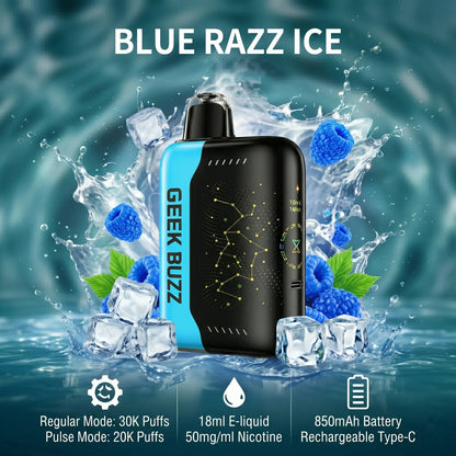 GEEK BUZZ Frozen 25k–30k. zaciągnięć | Jednorazowy Waporyzator | ⭐️Stężenie nikotyny: 5%