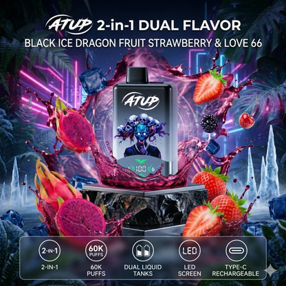 ATUP 2 In 1 60K Zaciągnięć | Jednorazowy Waporyzator | ⭐️Stężenie nikotyny: 5%