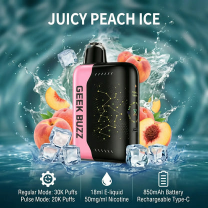 GEEK BUZZ Frozen 25k–30k. zaciągnięć | Jednorazowy Waporyzator | ⭐️Stężenie nikotyny: 5%