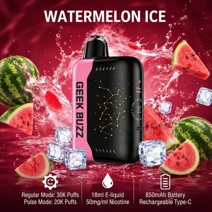 GEEK BUZZ Frozen 25k–30k. zaciągnięć | Jednorazowy Waporyzator | ⭐️Stężenie nikotyny: 5%